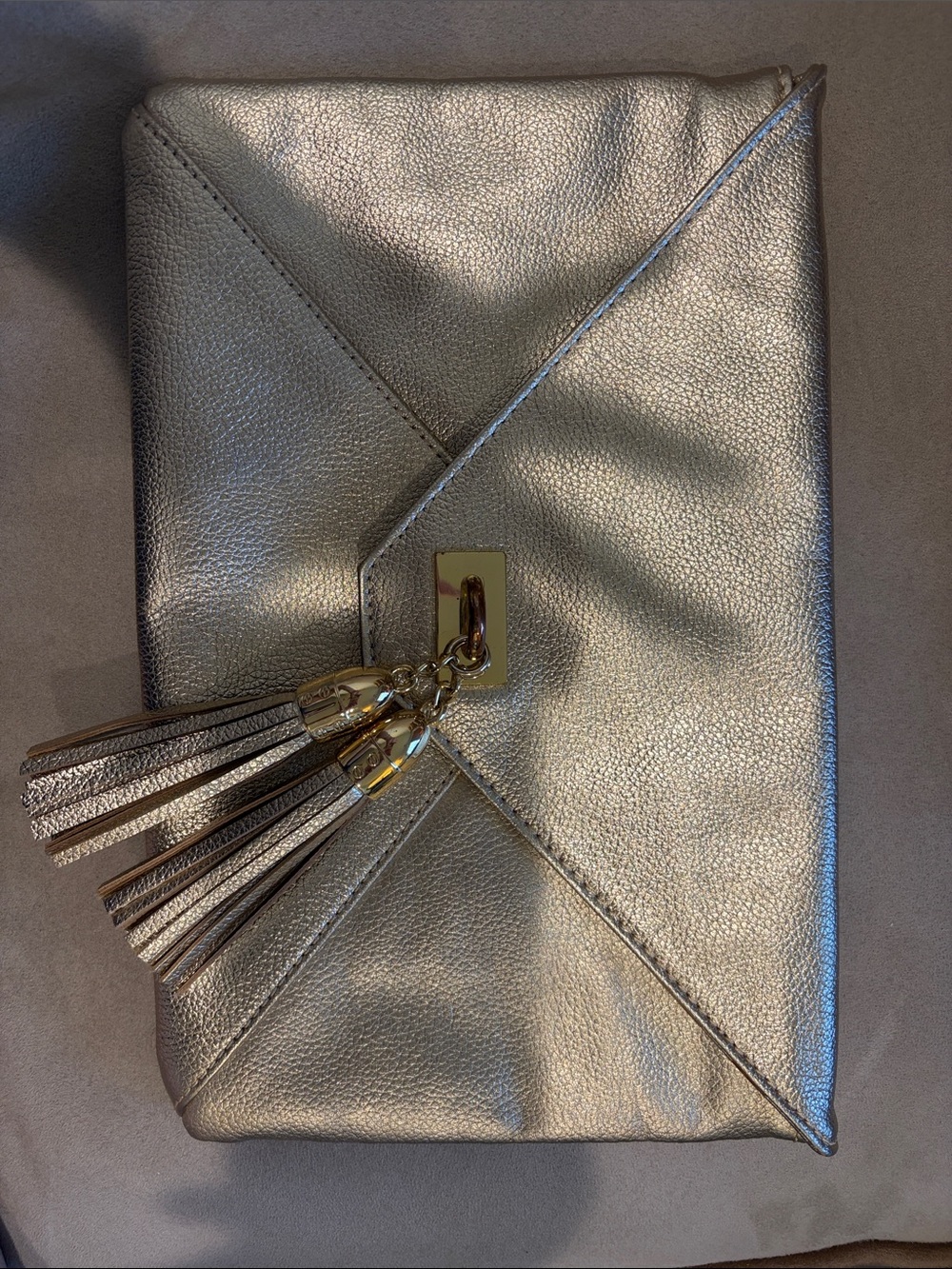 Lilly Pulitzer Metallic Silver Envelope Clutch with Tassels